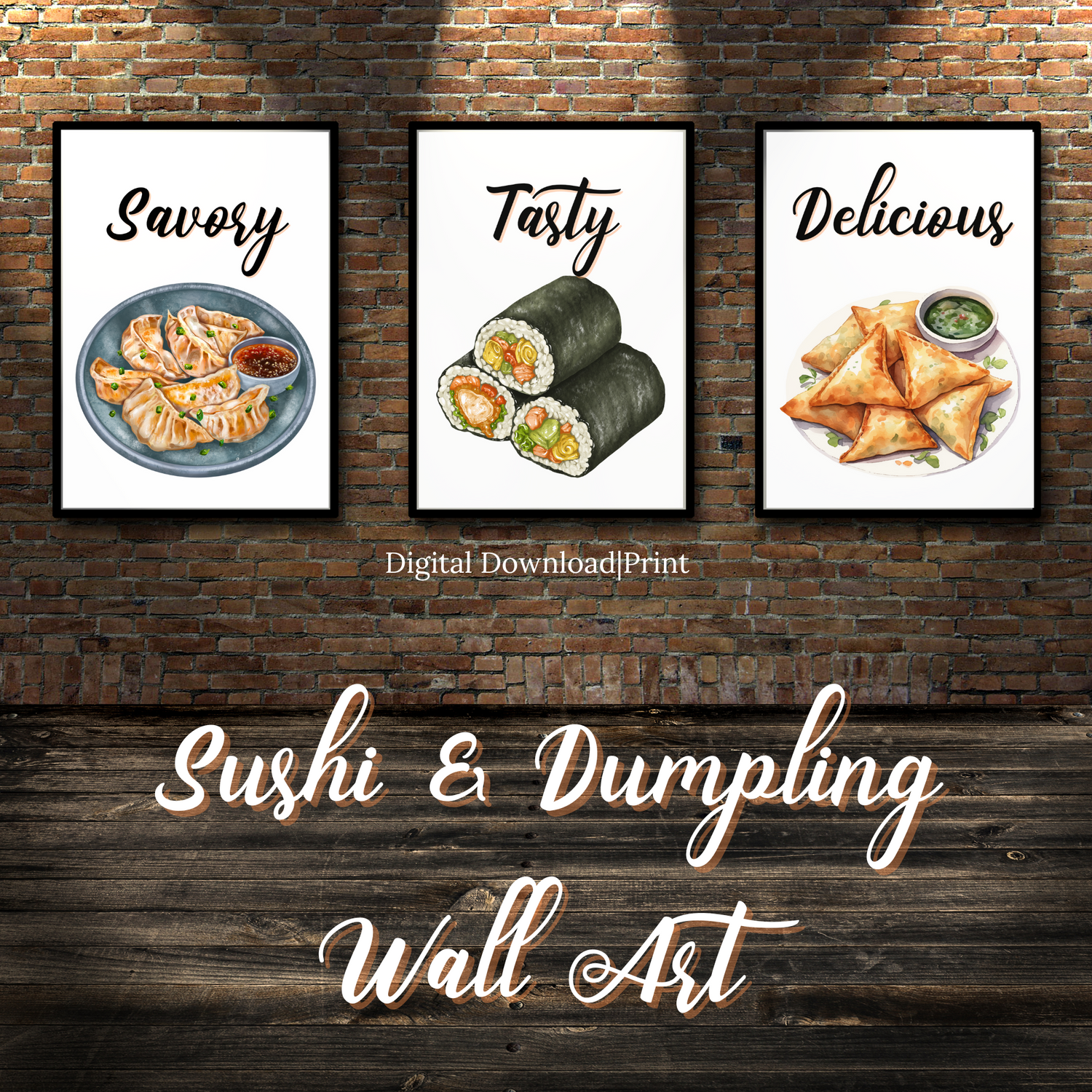 Sushi & Dumpling Digital Wall Art Print | No Frame Included - My Casa Charms