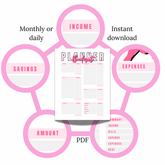 Printable Budget Planner | Hot Pink Finance Tracker - My Casa Charms