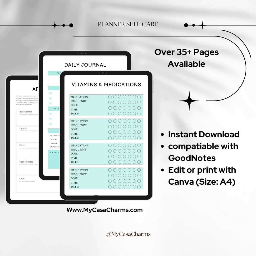 Self Care Planner - My Casa Charms